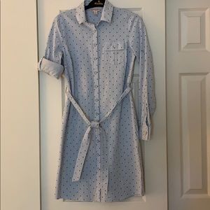 💙 Navy and white seersucker striped dress